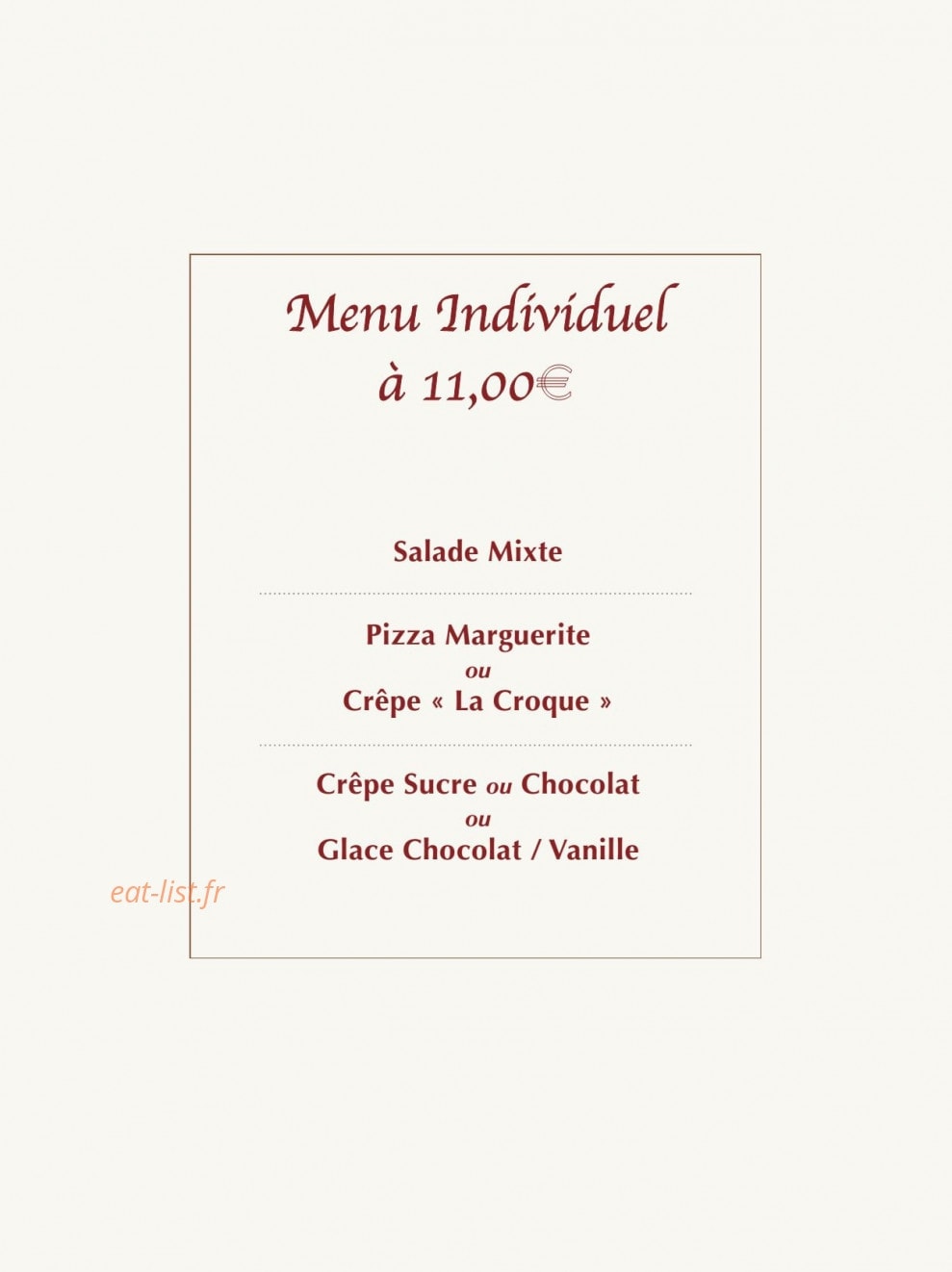 crêperie du Rocher — carte page 8