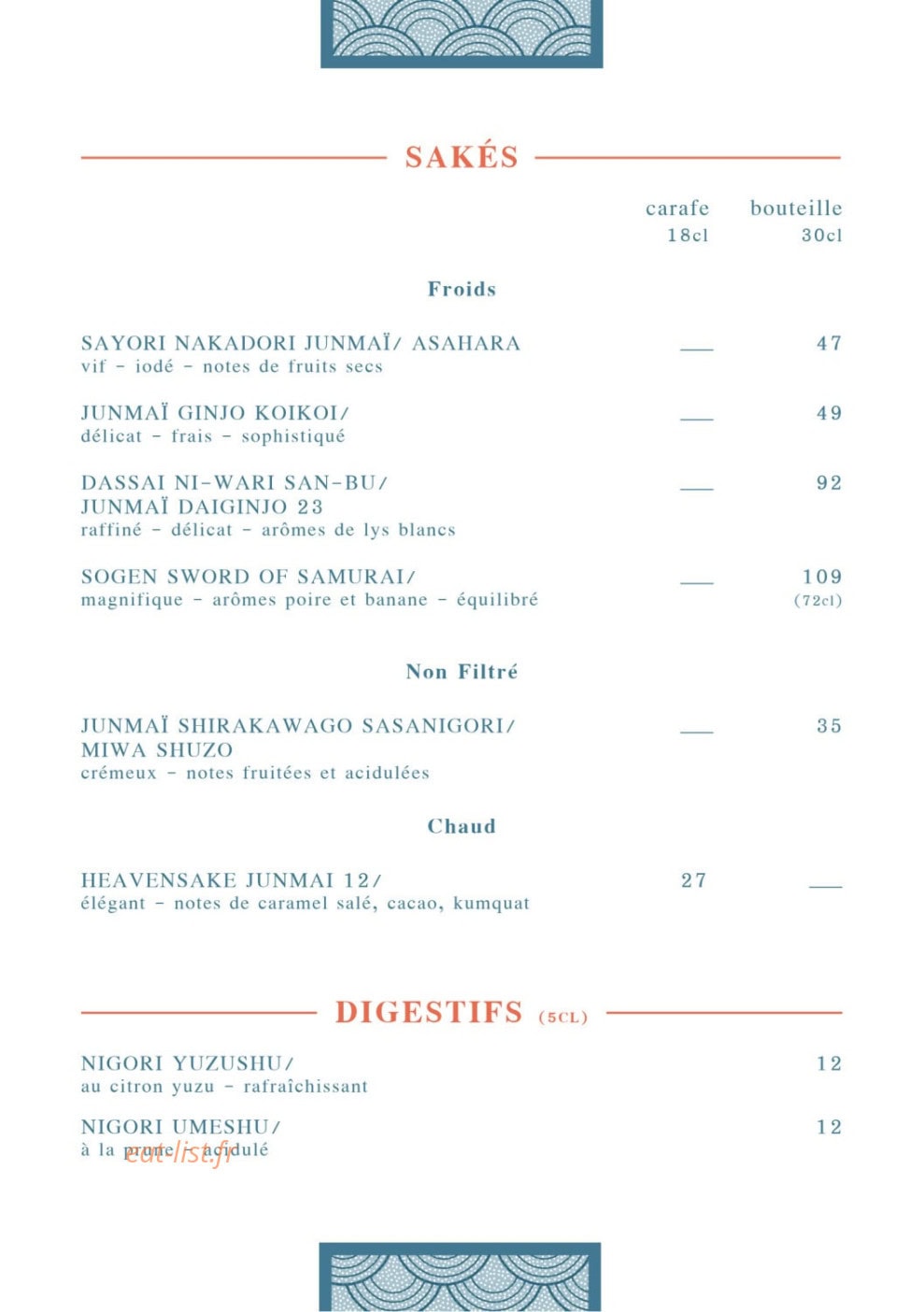 Izakaya Cozza — carte page 9