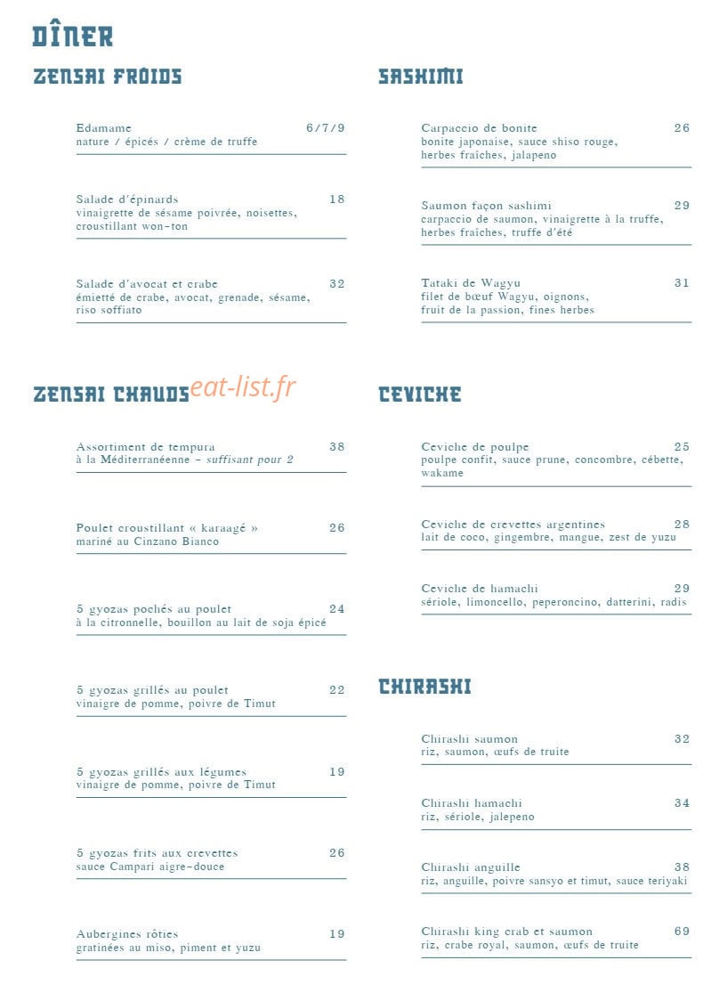 Izakaya Cozza — carte page 3