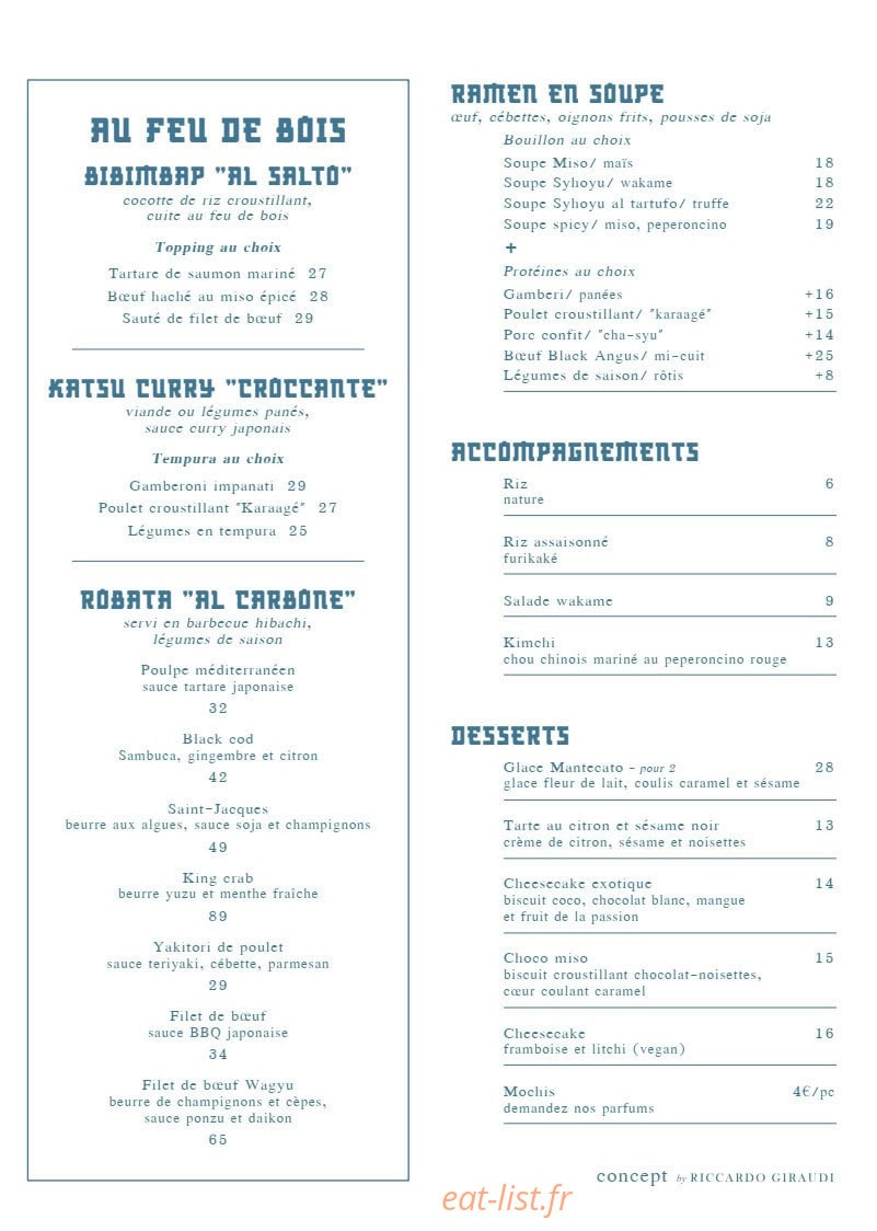 Izakaya Cozza — carte page 4