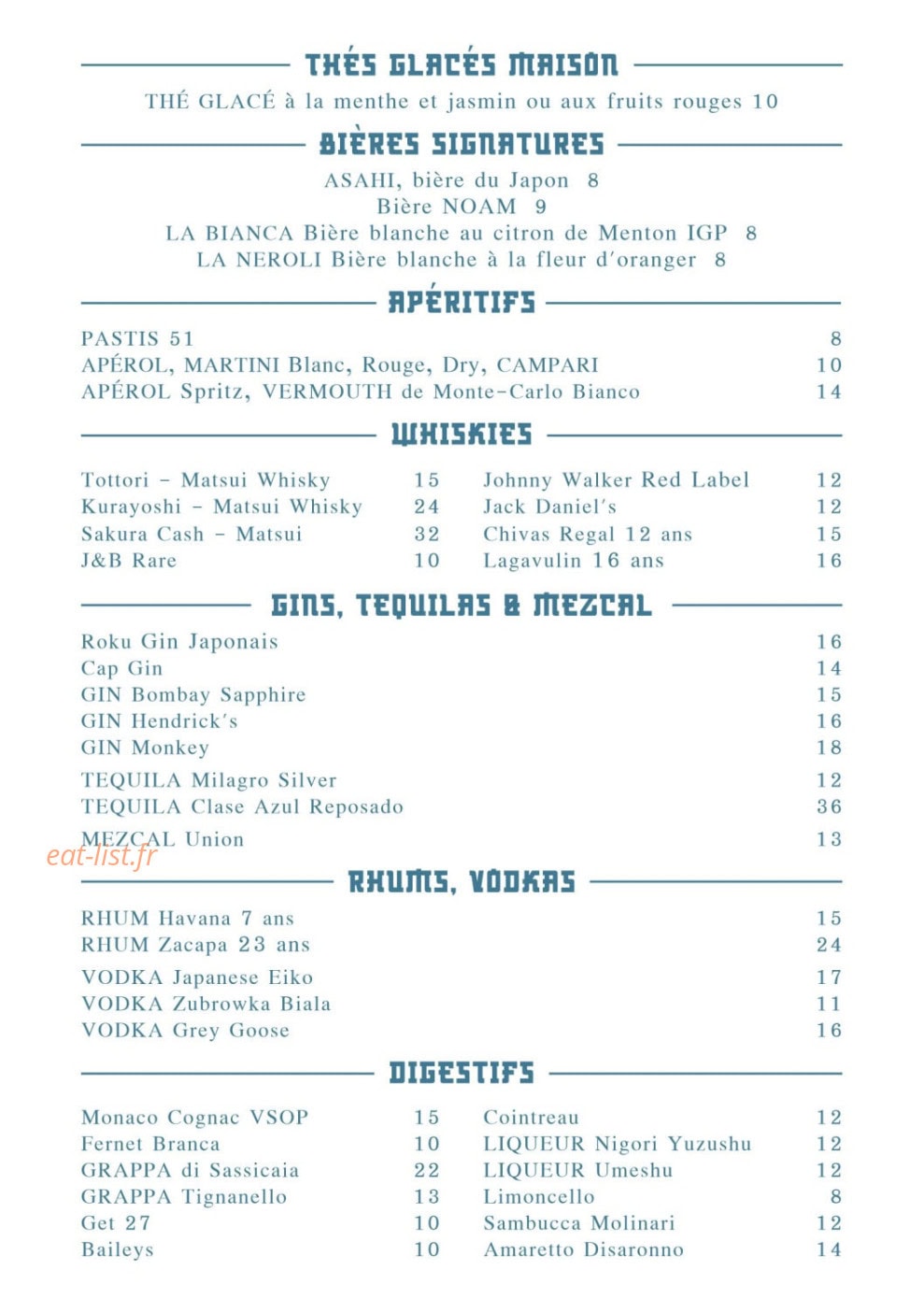 Izakaya Cozza — carte page 7