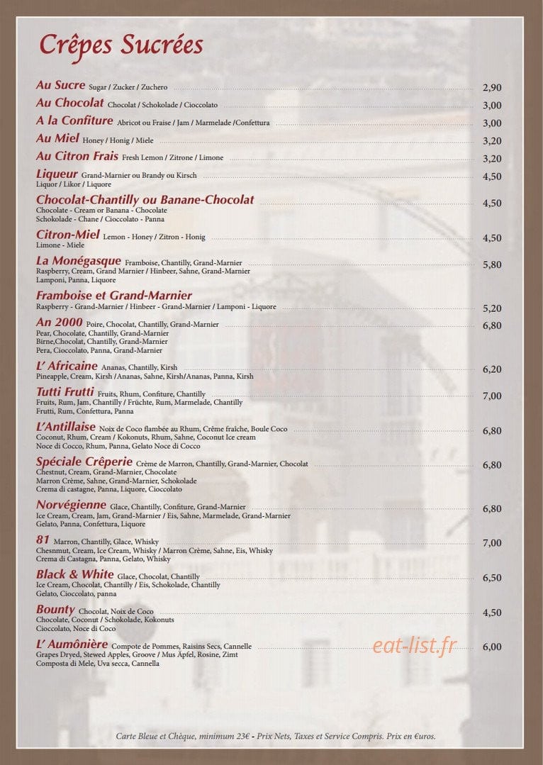 La crêperie  du Rocher — carte page 4