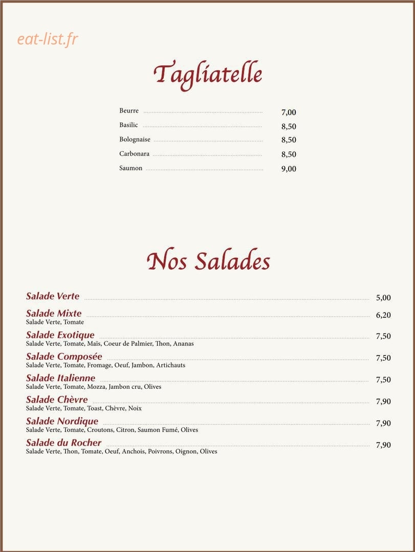 La crêperie  du Rocher — carte page 3