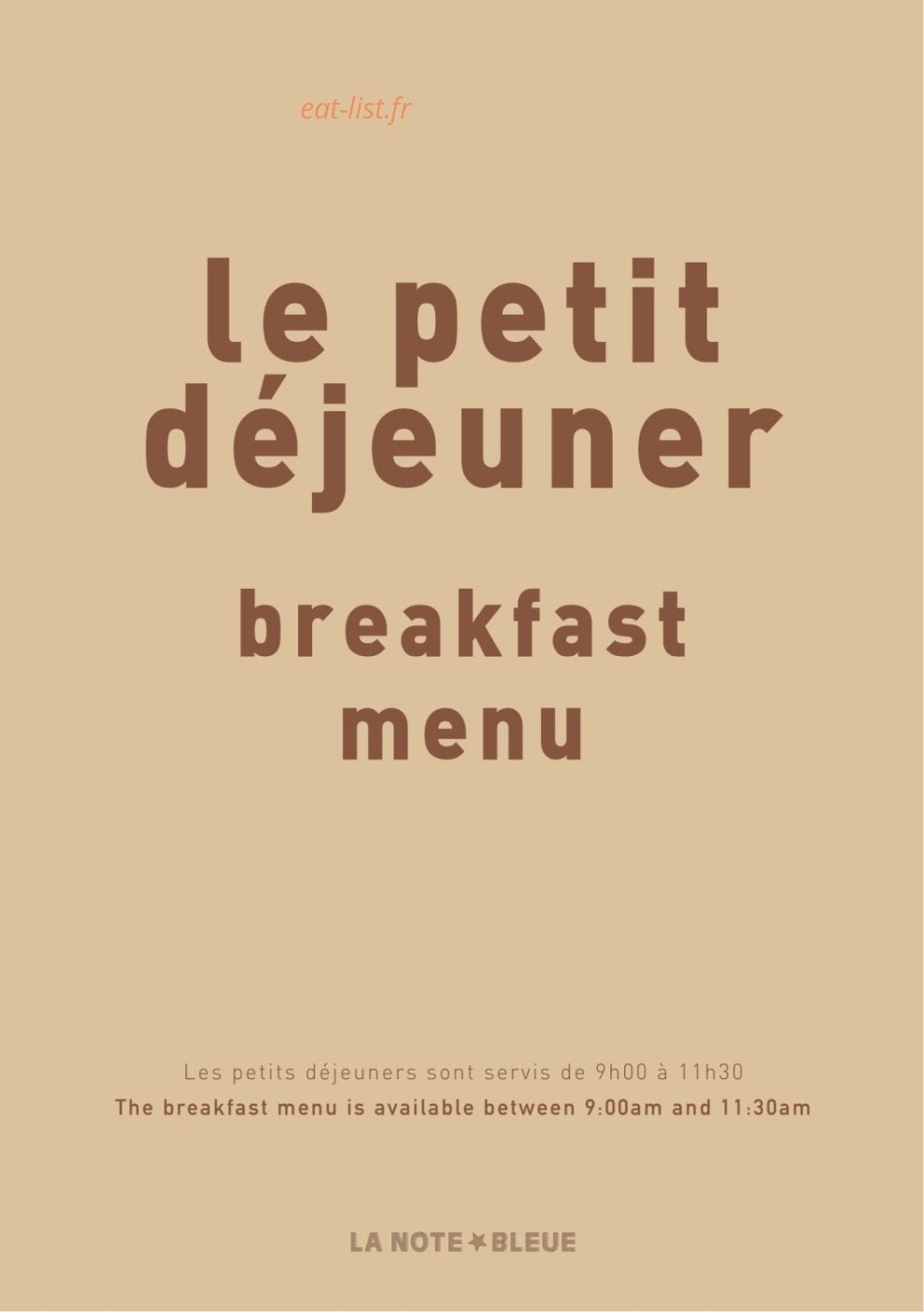 La Note Bleue — carte page 1