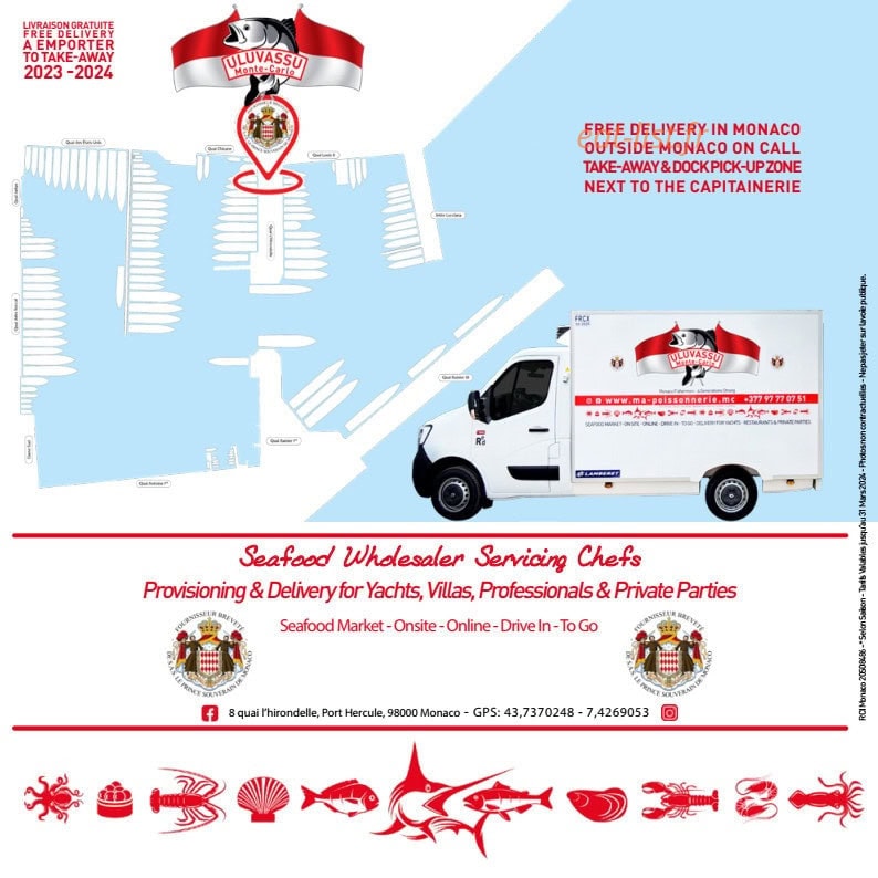Carte et menu de La Pêcherie U Luvassu à Monaco — Les informations