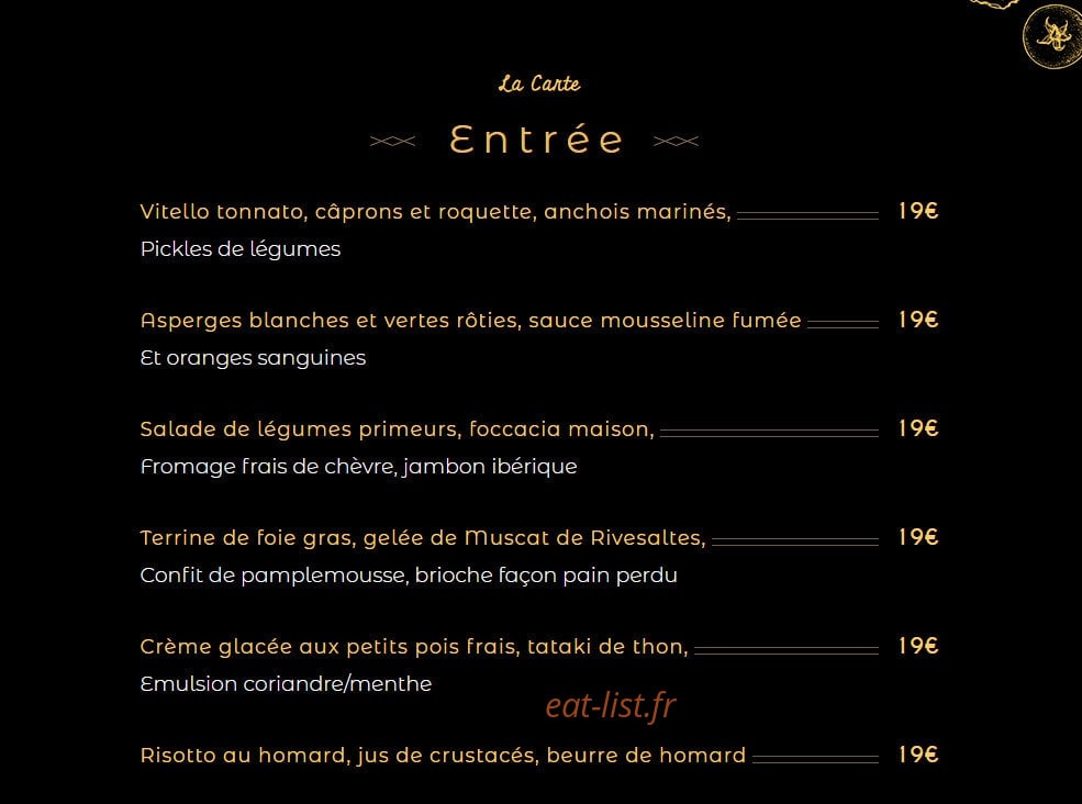 La Table d'Elise — carte page 3