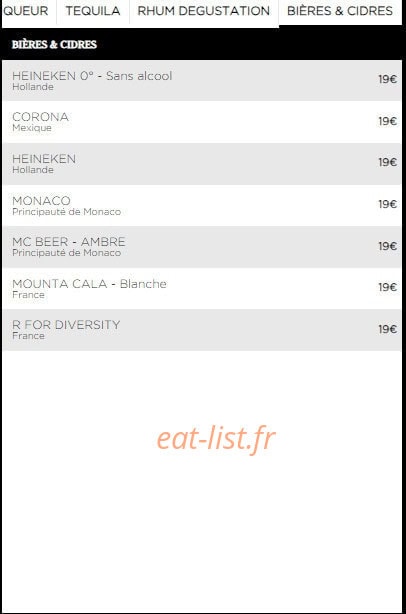 Le Bar Américain — carte page 22
