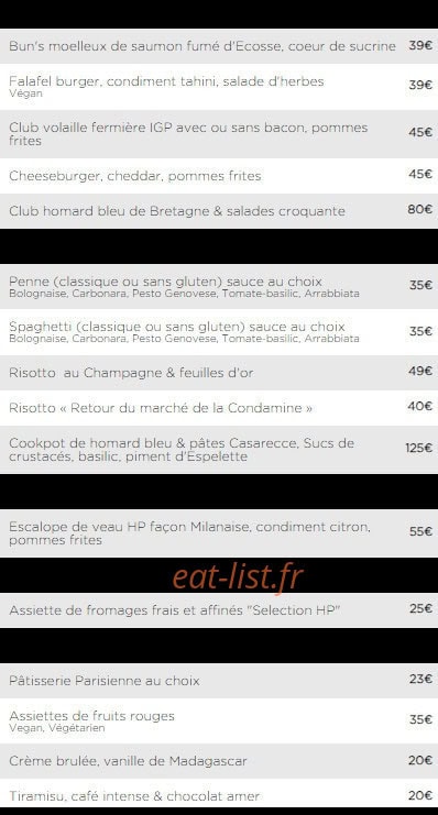 Le Bar Américain — carte page 27