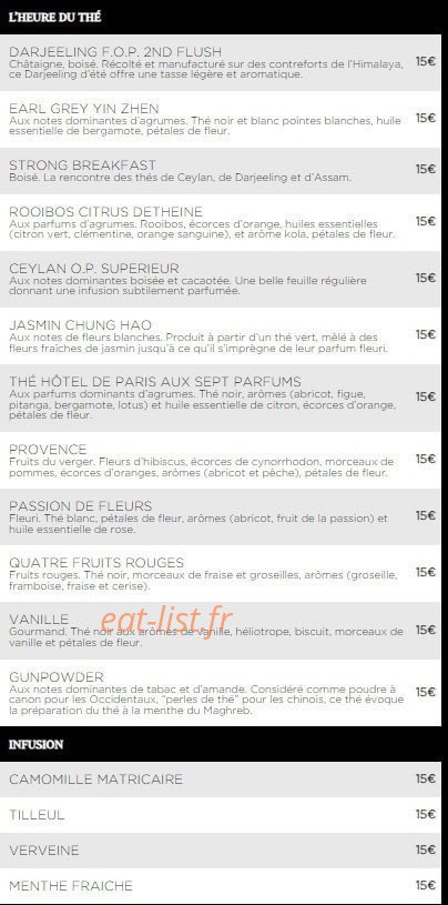 Le Bar Américain — carte page 25