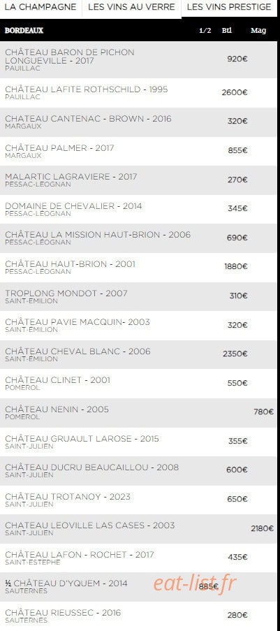 Le Bar Américain — carte page 3