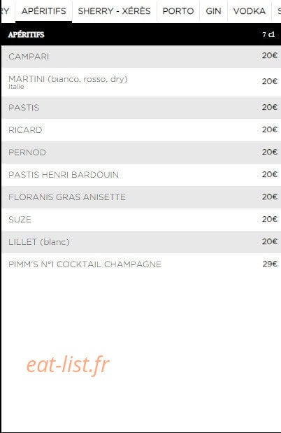 Le Bar Américain — carte page 7