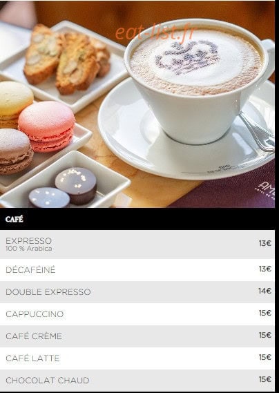 Le Bar Américain — carte page 24
