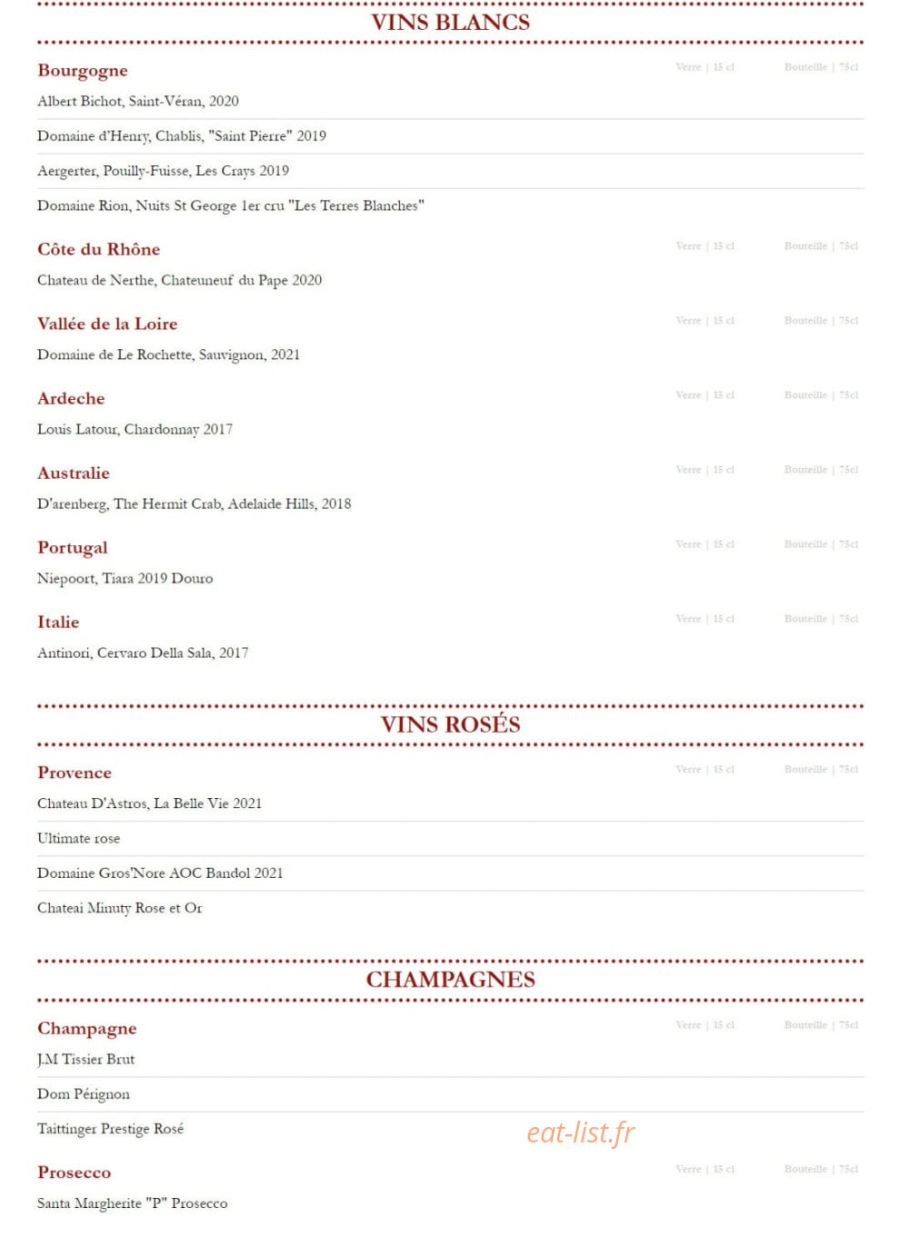 Le Petit Bar — carte page 4