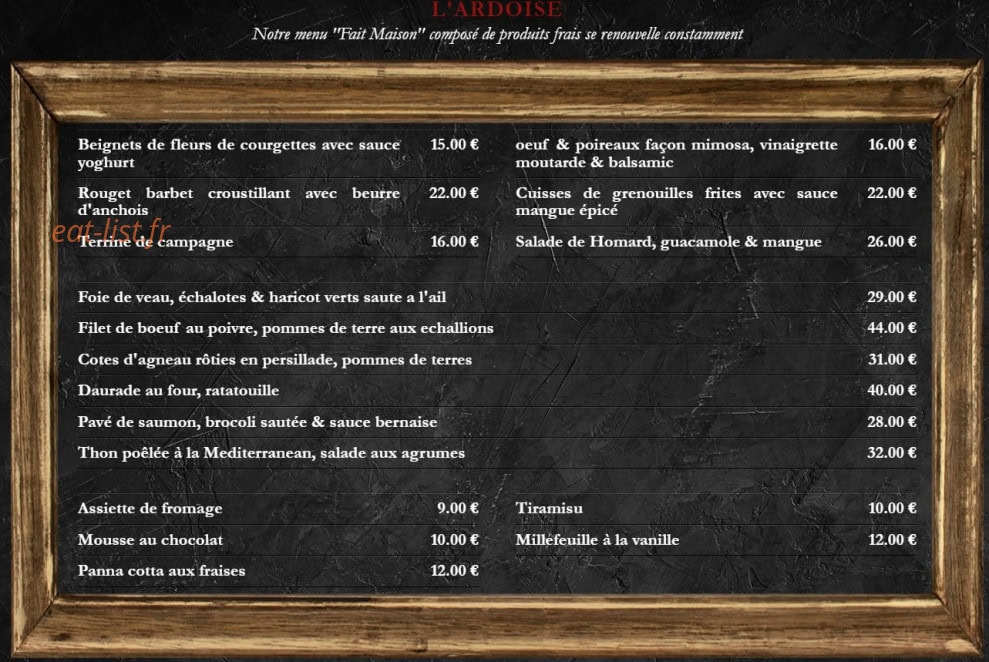Le Petit Bar — carte page 1