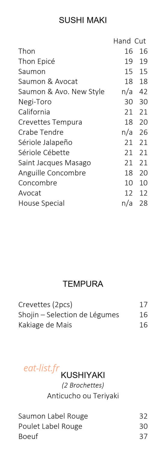 Nobu Fairmont Monte Carlo — carte page 39