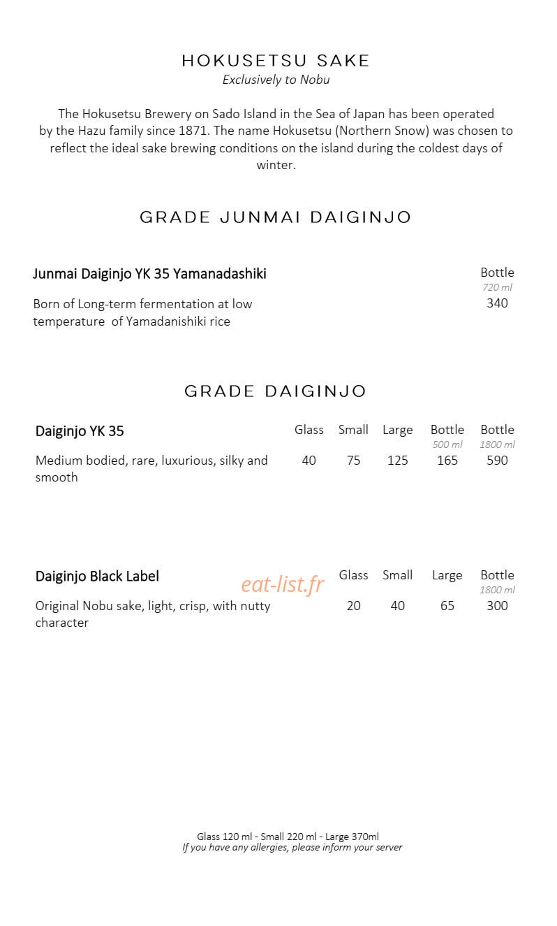 Nobu Fairmont Monte Carlo — carte page 5