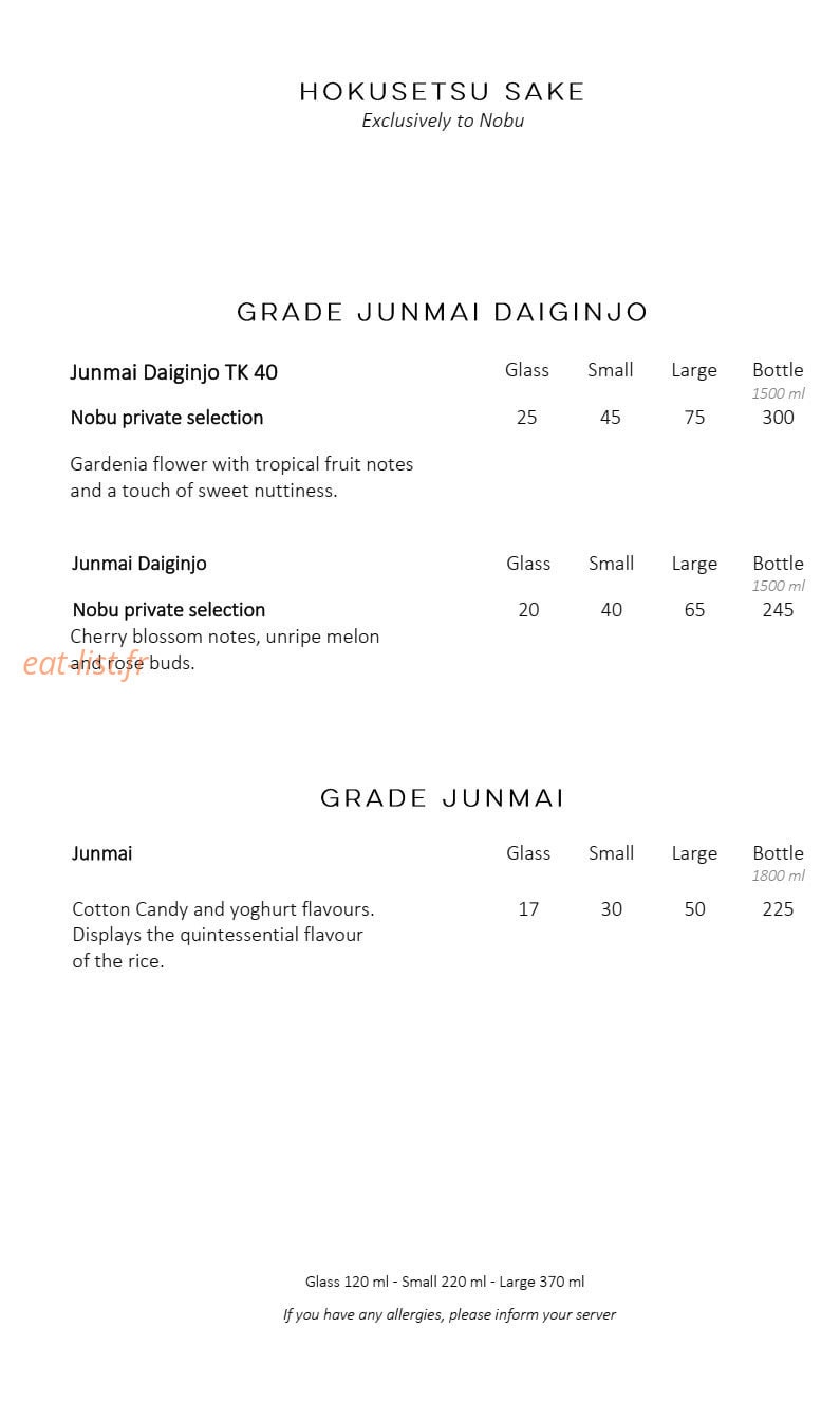 Nobu Fairmont Monte Carlo — carte page 8