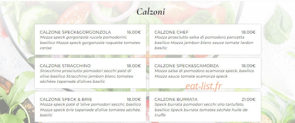 Planet Pasta — carte page 2
