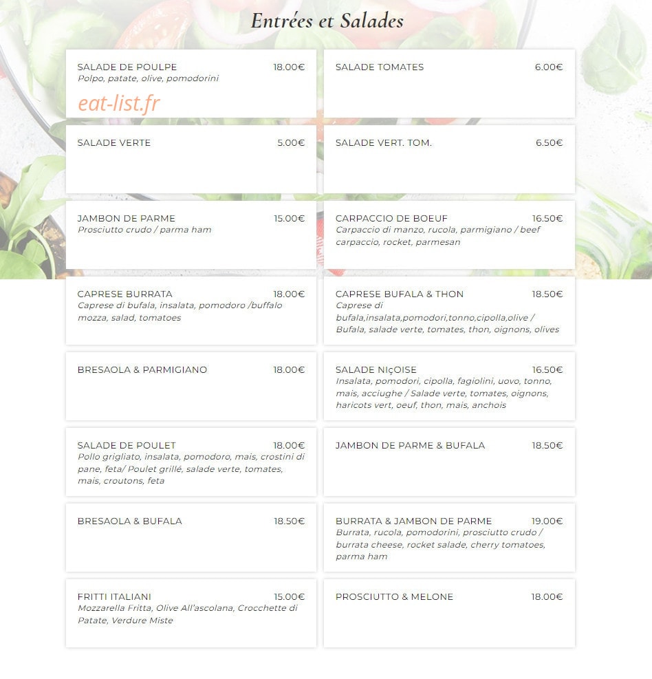 Planet Pasta — carte page 4