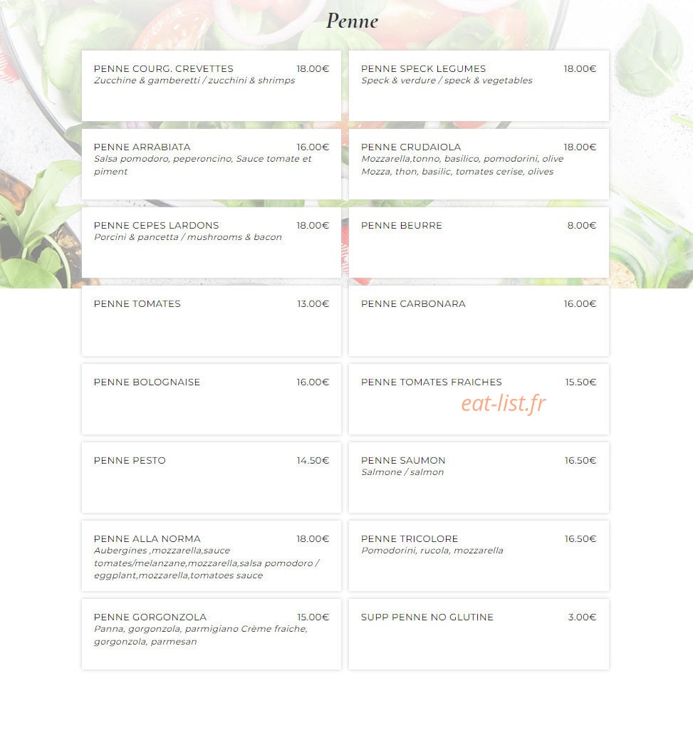Planet Pasta — carte page 9