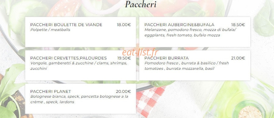 Planet Pasta — carte page 10