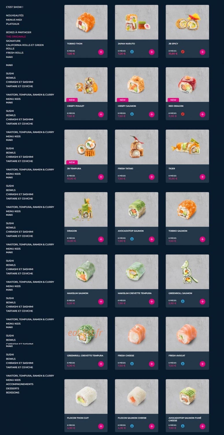 Planet Sushi — carte page 5