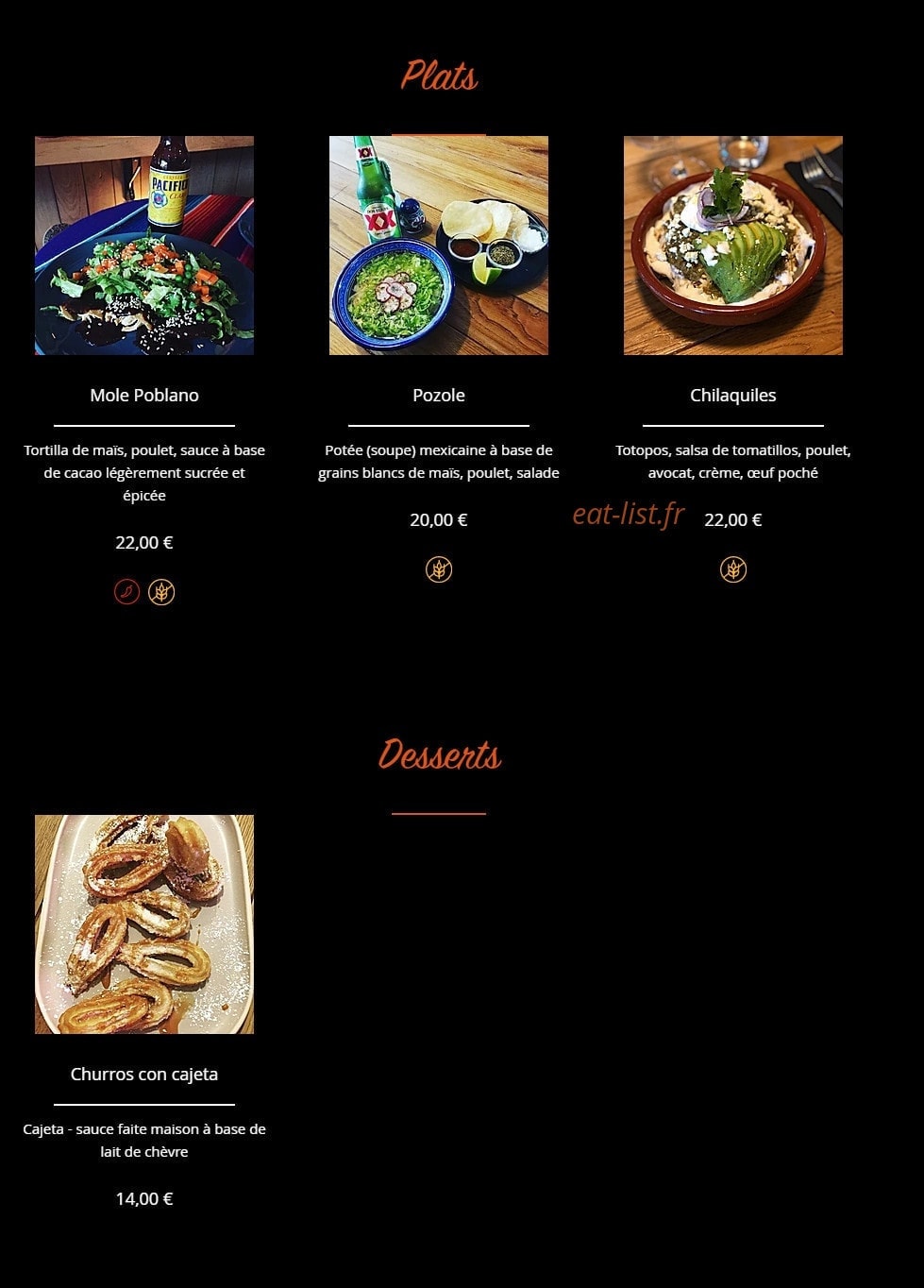 Sexy Tacos — carte page 3