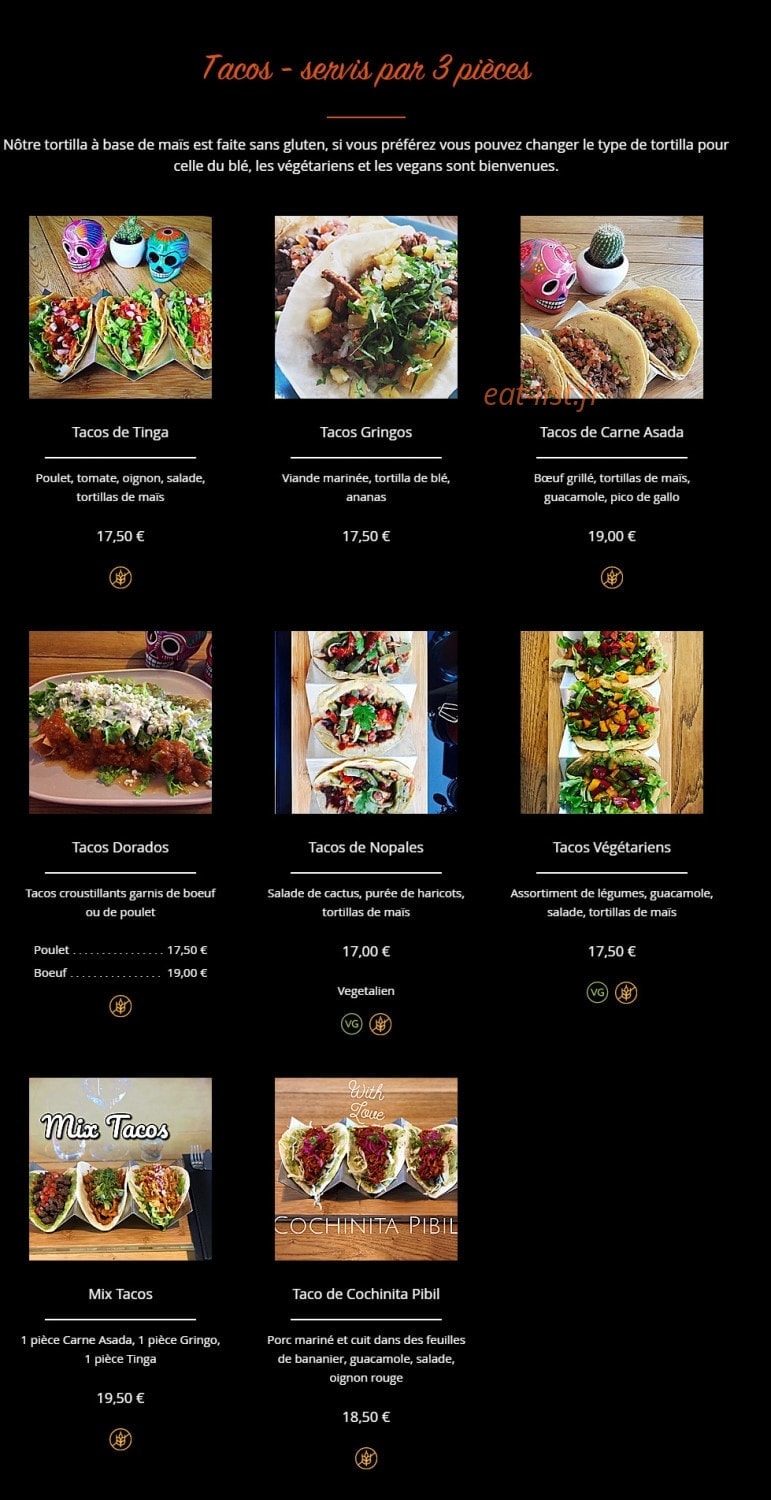 Sexy Tacos — carte page 2