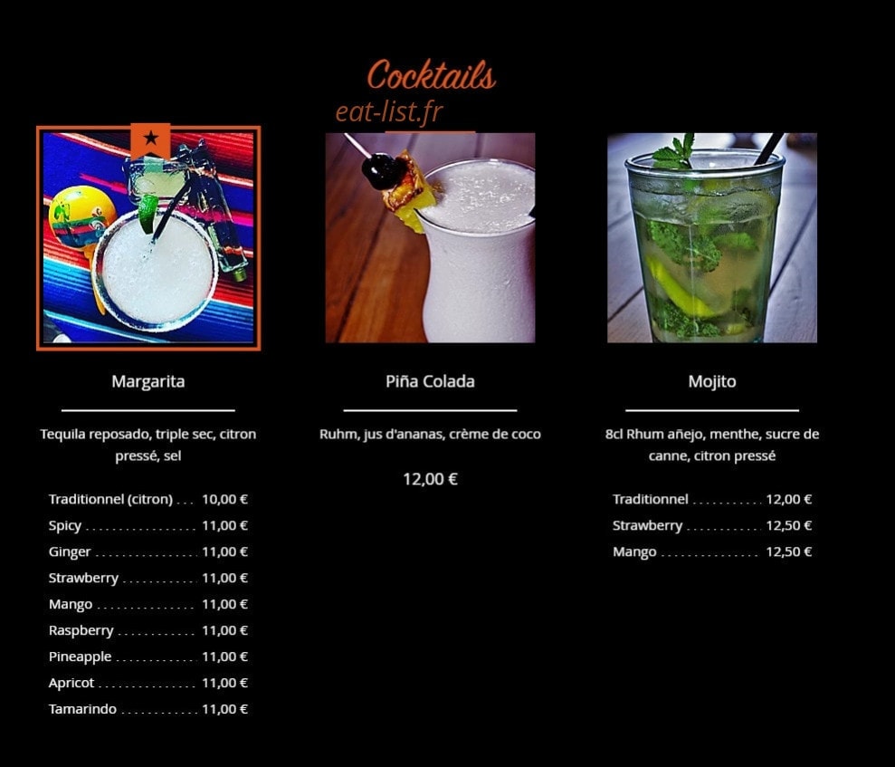 Sexy Tacos — carte page 4