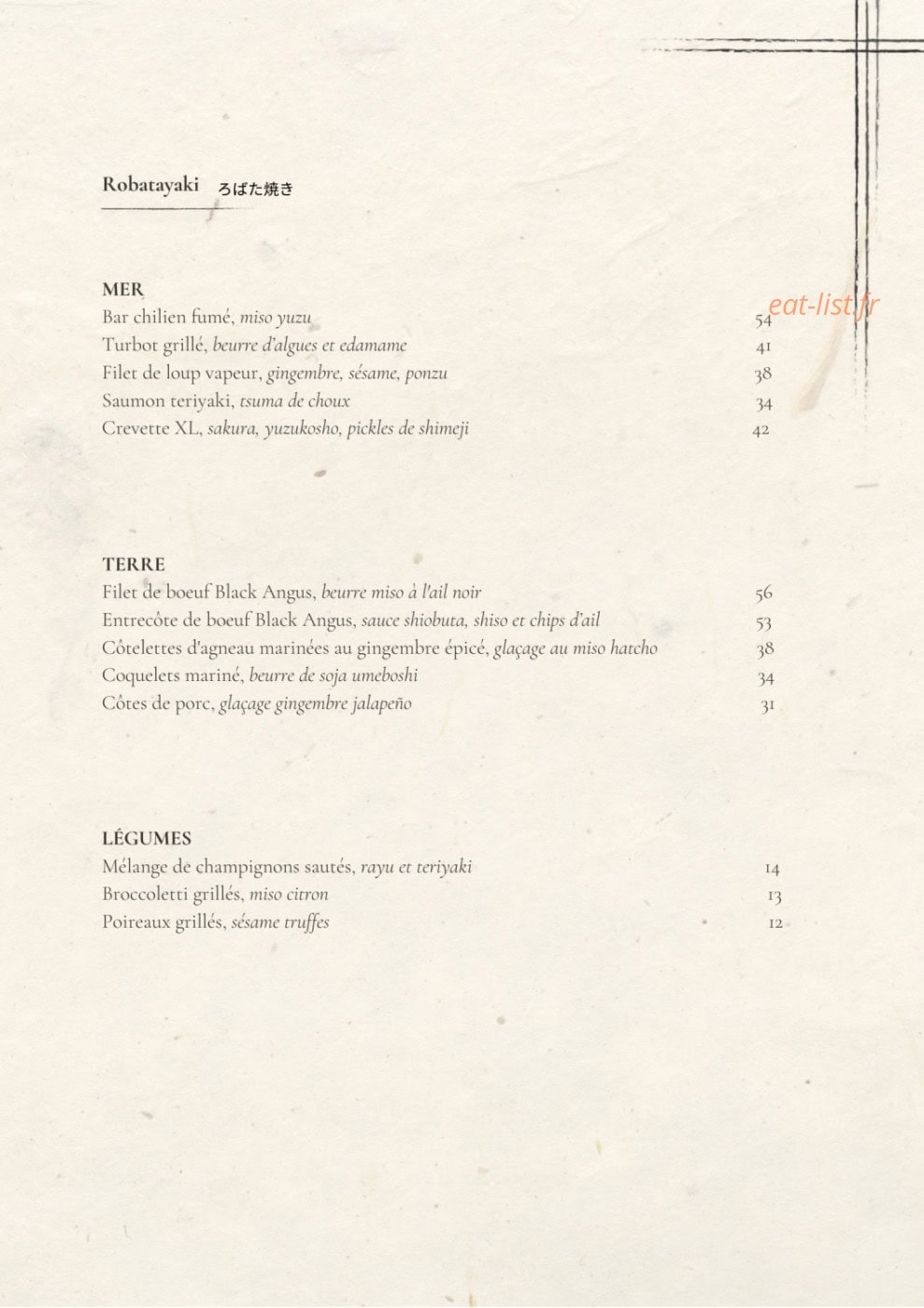 The Niwaki — carte page 8