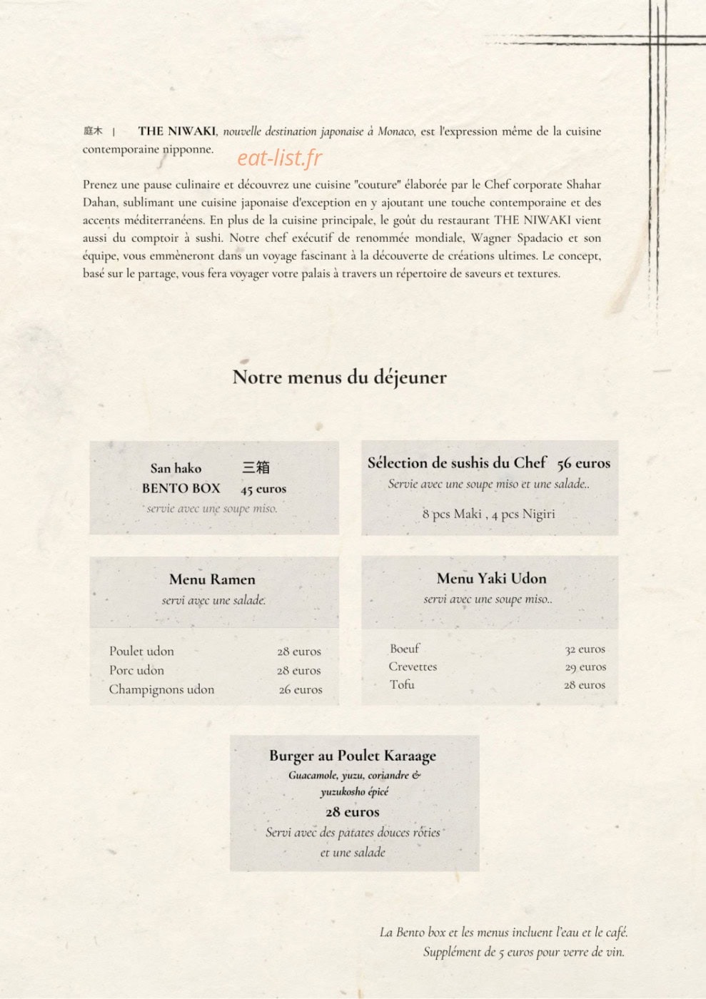 The Niwaki — carte page 2