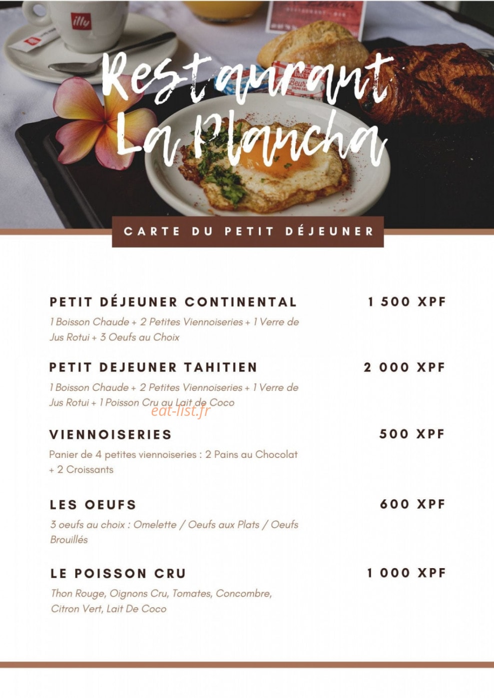 La Plancha — carte page 2