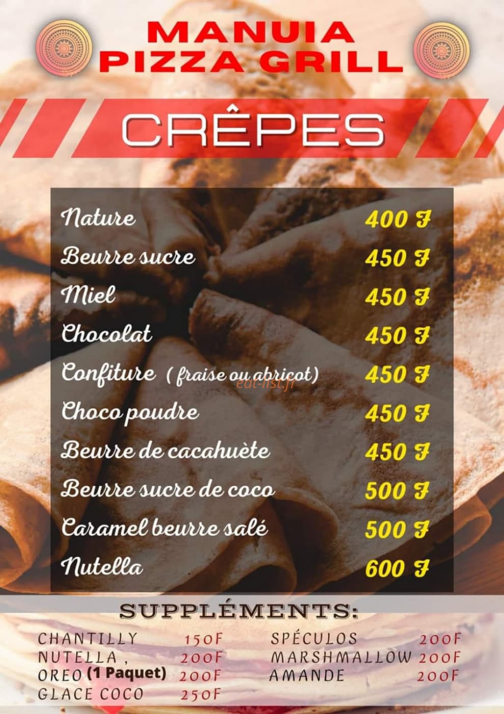 Manuia Pizza Grill — carte page 3