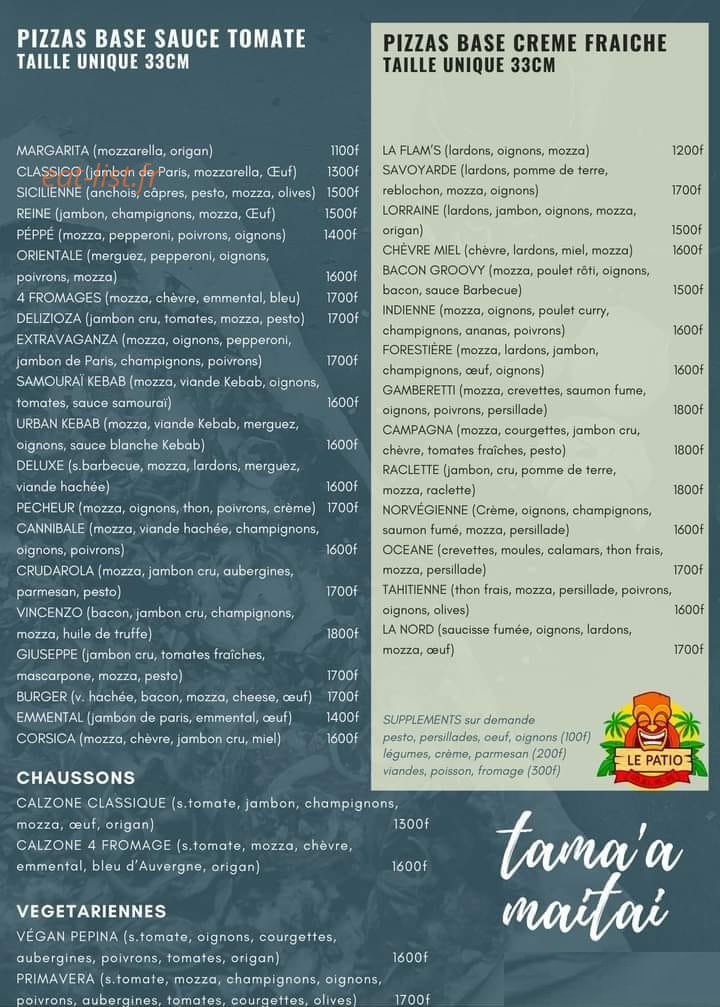 Le Patio — carte page 1