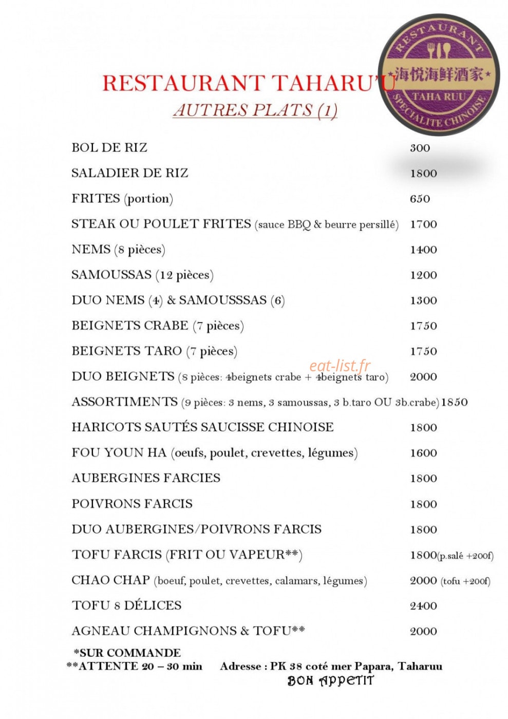 Taharuu — carte page 2