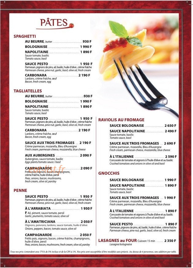 Lapizzeria — carte page 4