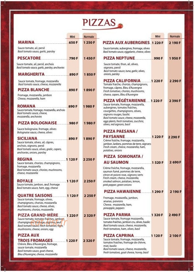 Lapizzeria — carte page 3