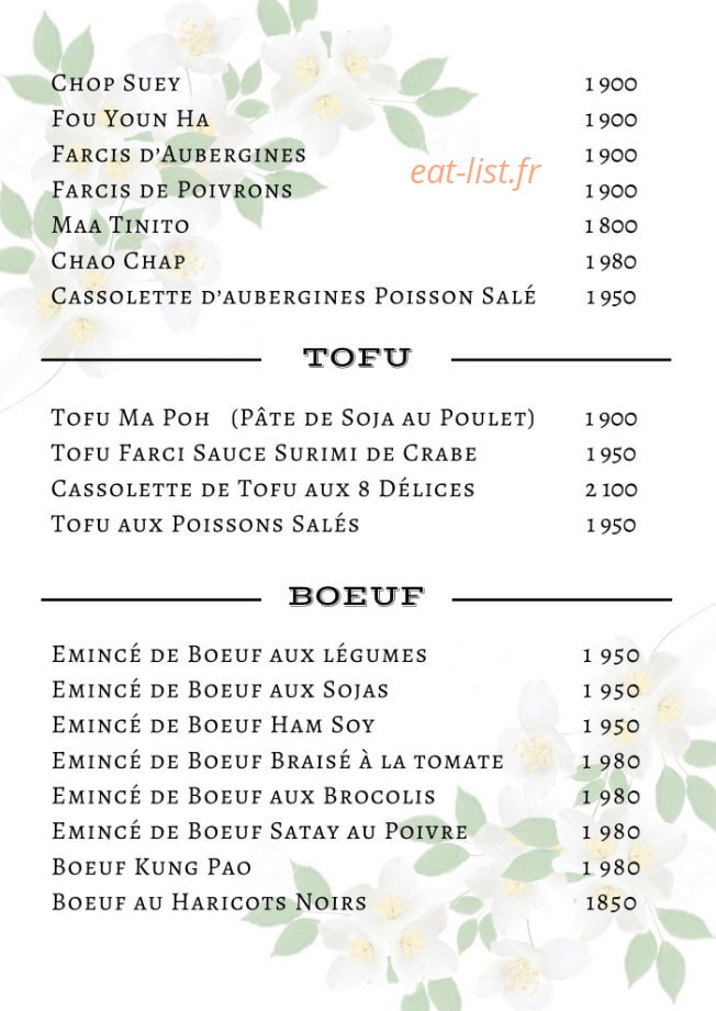 Le Jasmin — carte page 3