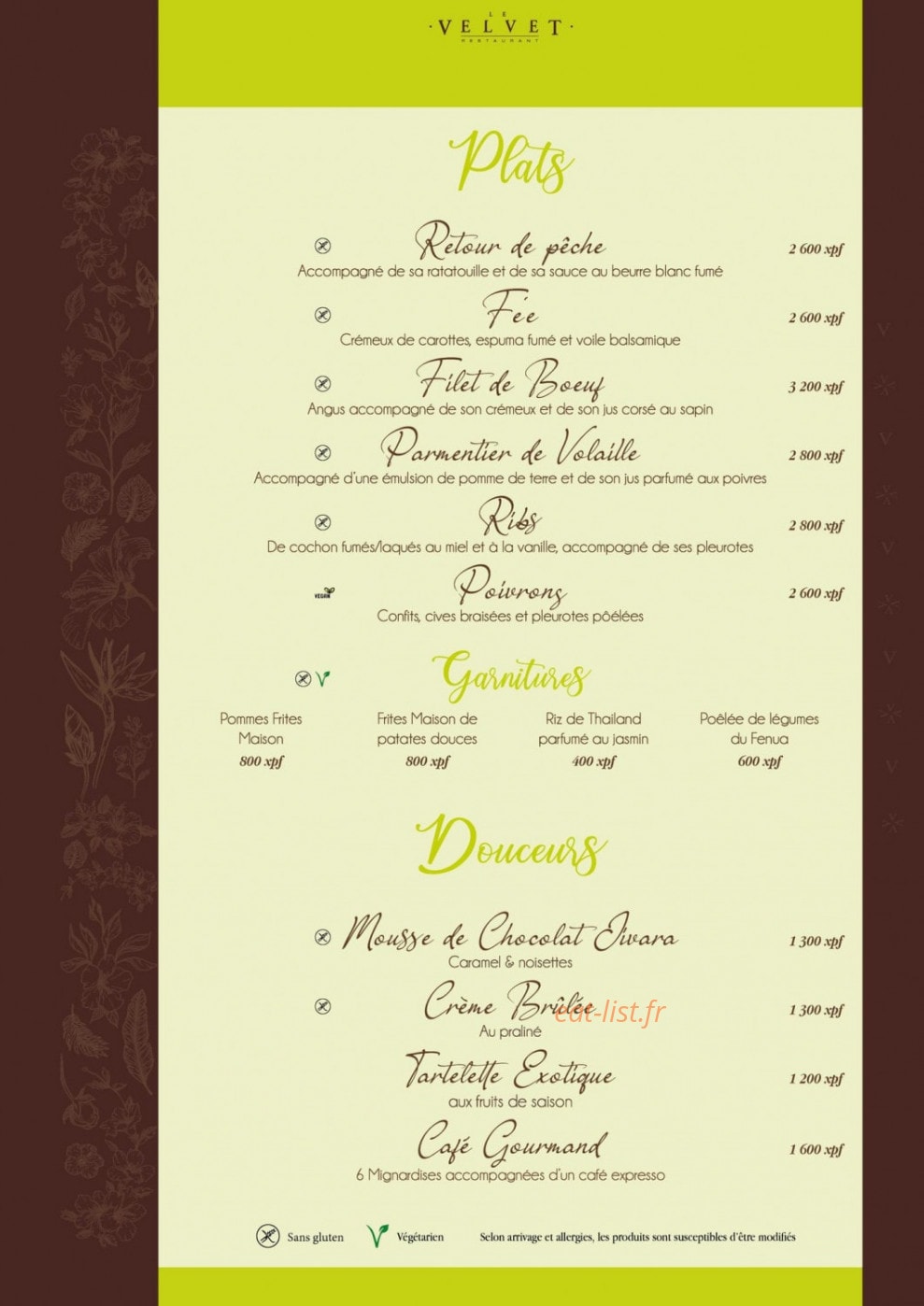 Le Velvet — carte page 3