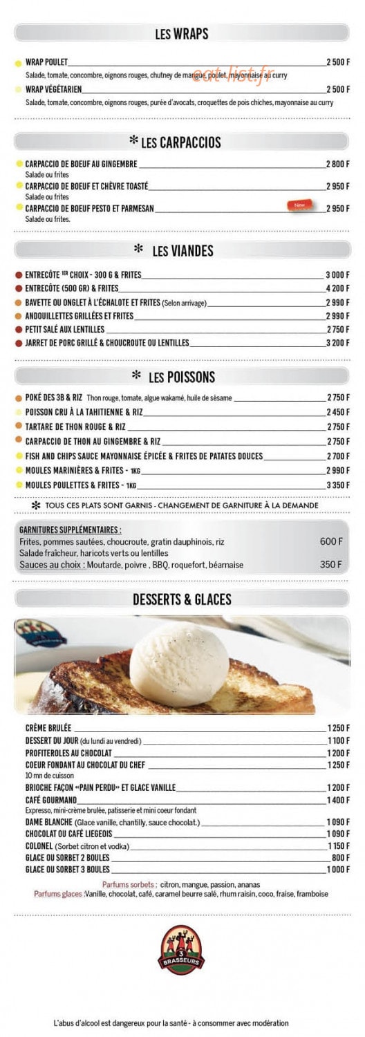 Les 3 Brasseurs — carte page 3