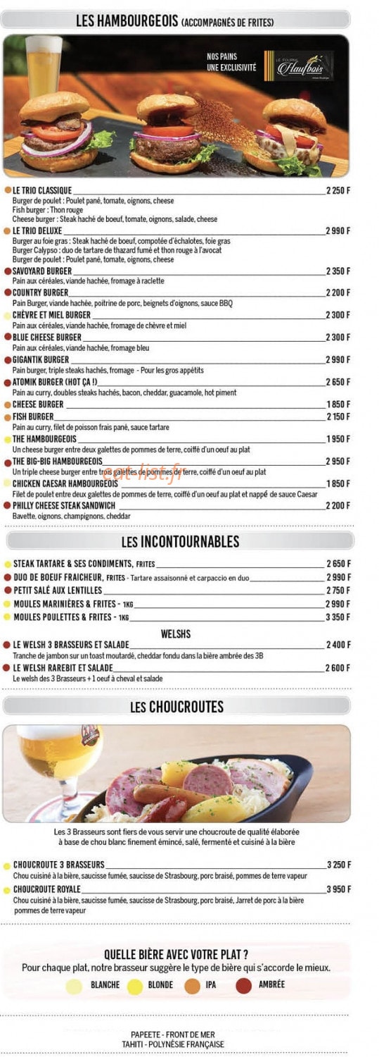 Les 3 Brasseurs — carte page 2