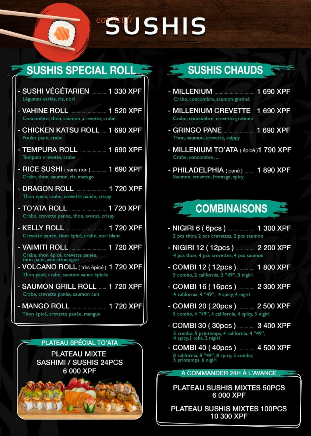 Restaurant To’ata — carte page 2
