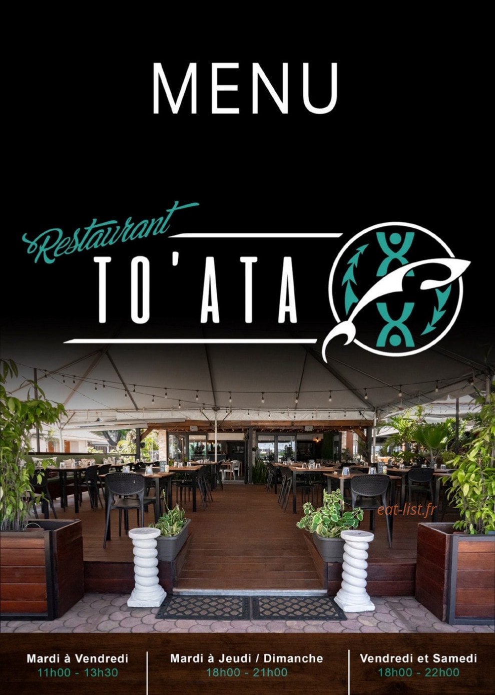 Restaurant To’ata — carte page 1