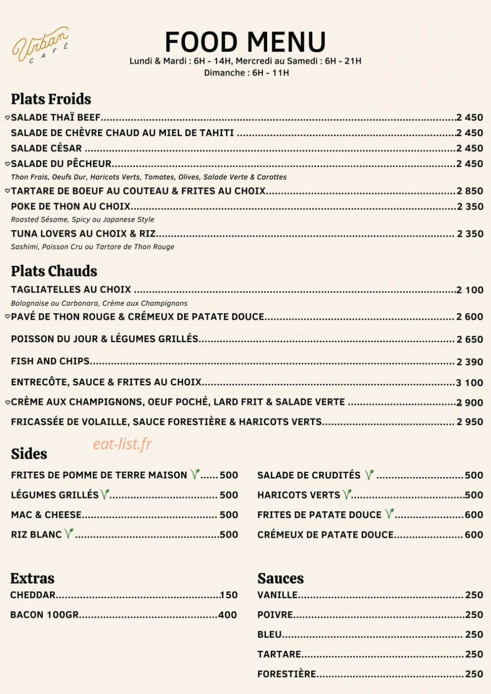 Urban Café — carte page 4