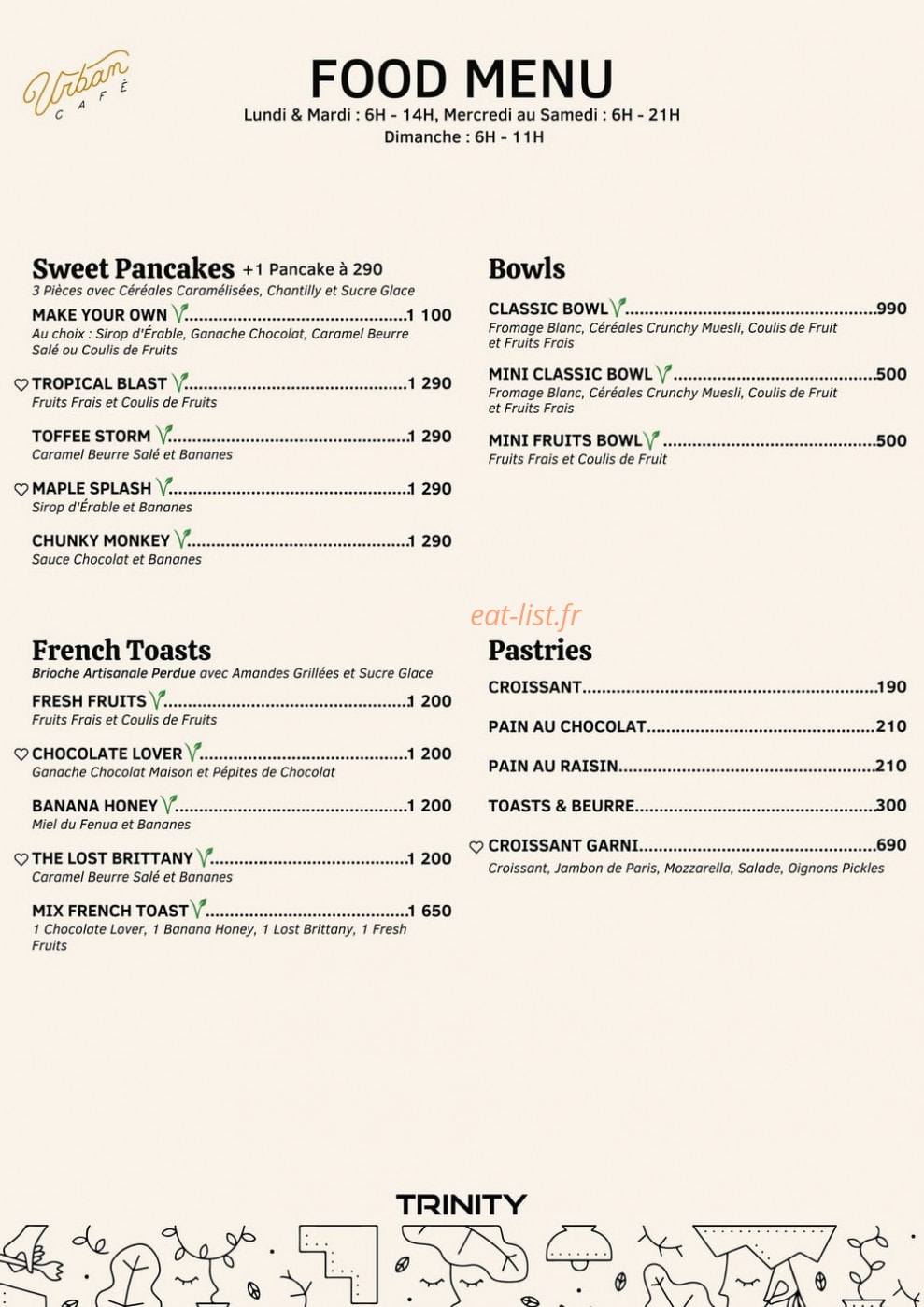 Urban Café — carte page 2