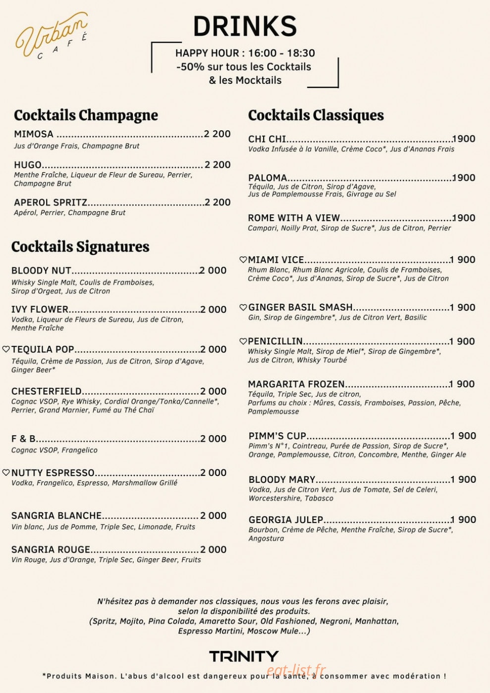 Urban Café — carte page 7