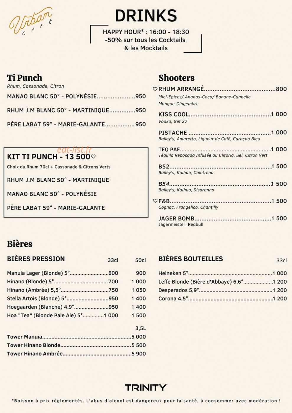 Urban Café — carte page 8