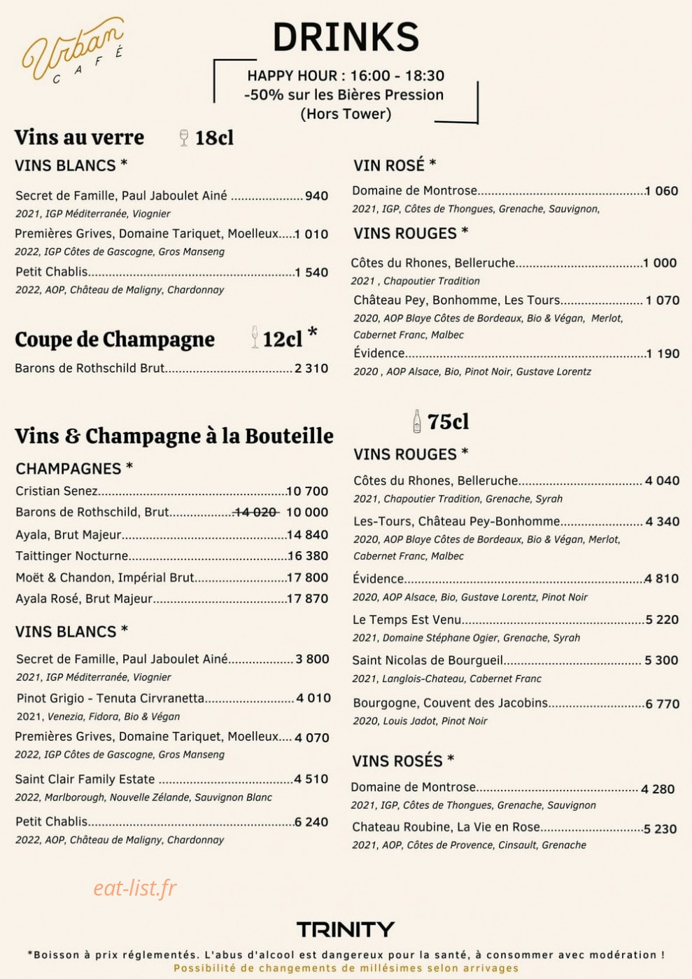 Urban Café — carte page 10