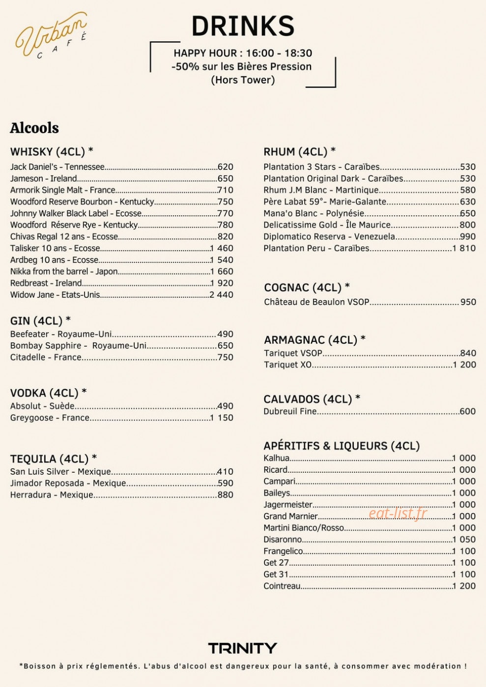Urban Café — carte page 9