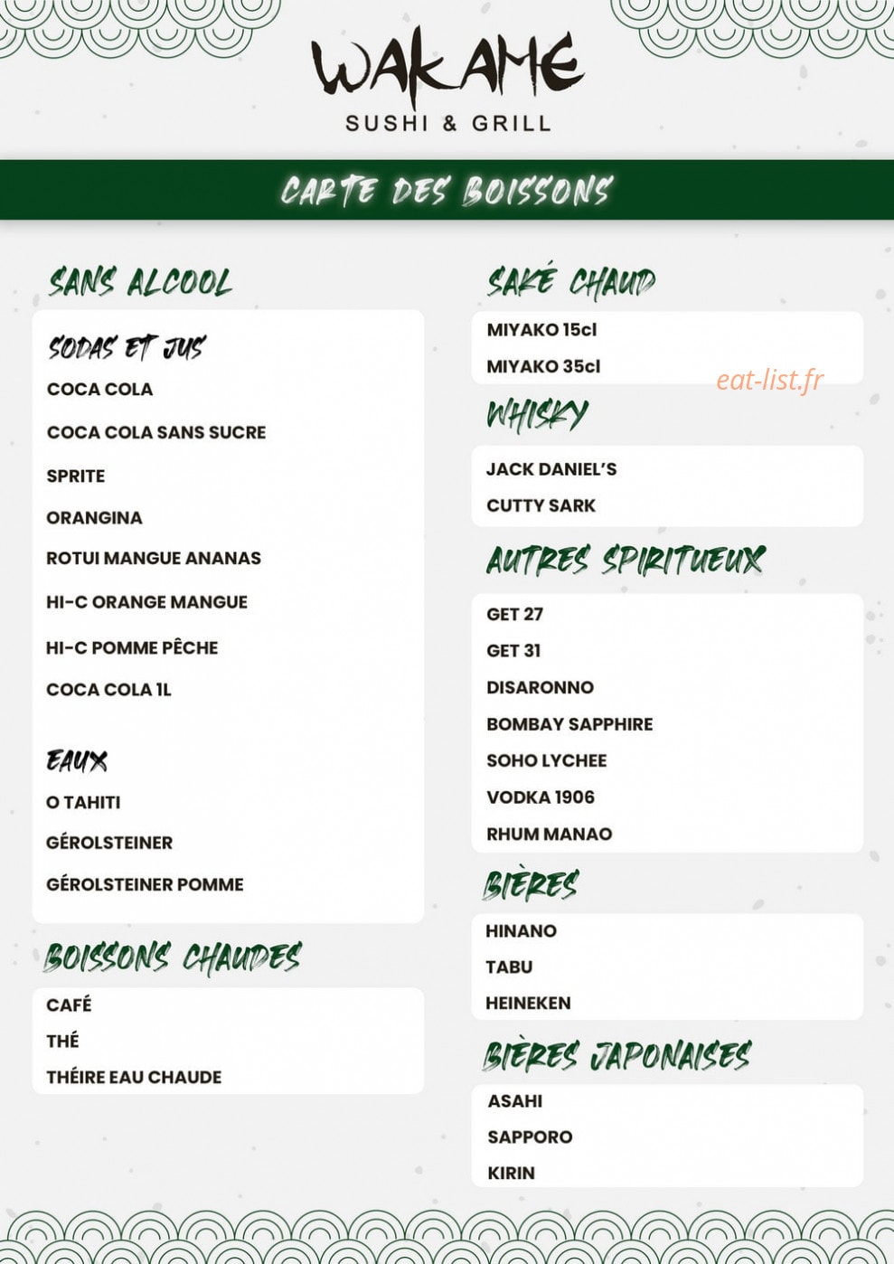 Wakame — carte page 2